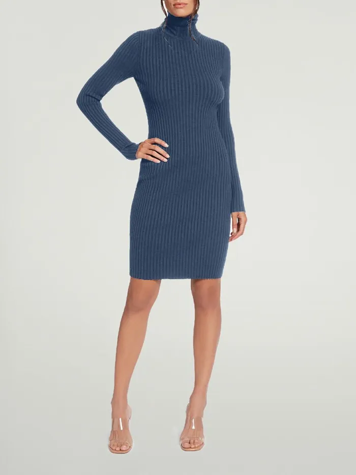Merino Rib Dress Dust Blue Women Wolford Dresses and Skirts
