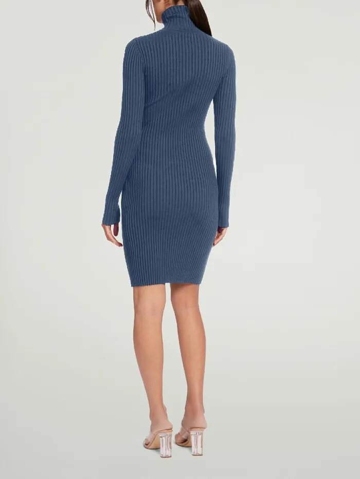 Merino Rib Dress Dust Blue Women Wolford Dresses and Skirts