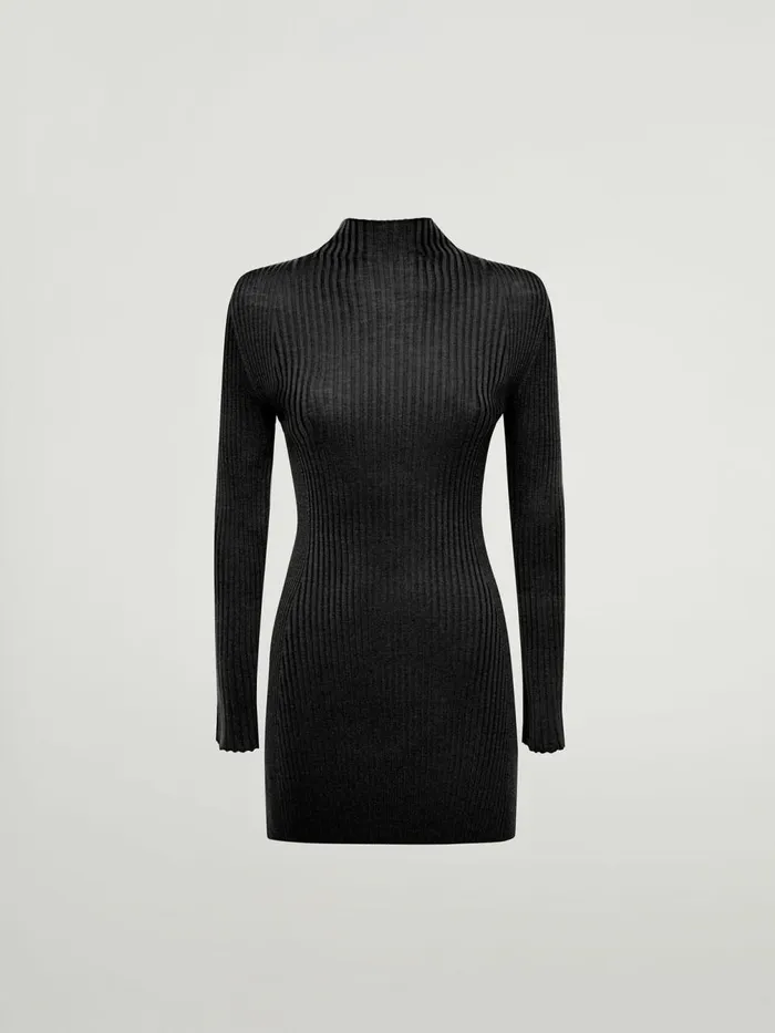 Merino Rib Top Long Sleeves Black Women Wolford Longsleeve Shirts
