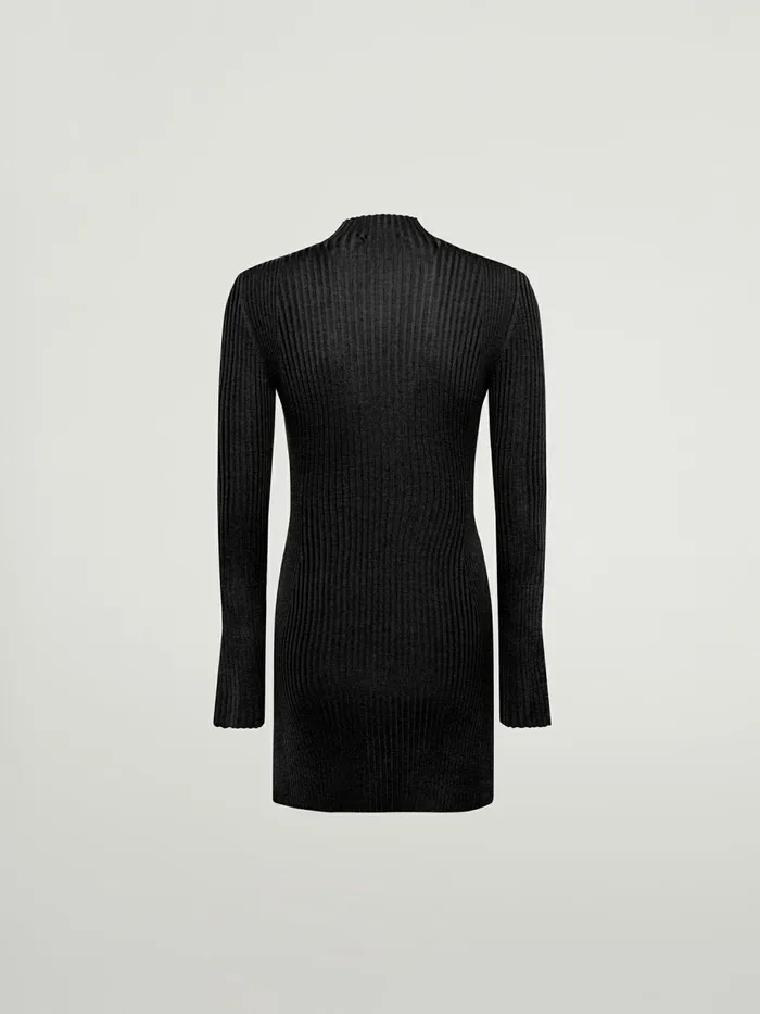 Merino Rib Top Long Sleeves Black Women Wolford Longsleeve Shirts