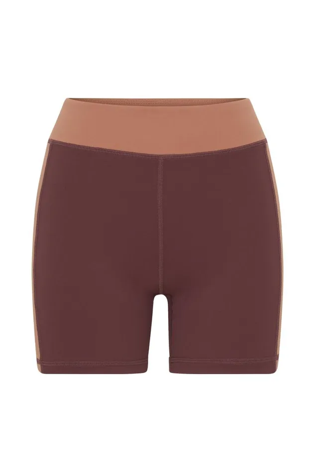 Meshki Activewear Bottoms Women Taleah Two Tone Shorts 8211 MahoganyTan Mahoganytan Meshki Activewear Bottoms Women Taleah Two Tone Shorts 8211 MahoganyTan Mahoganytan