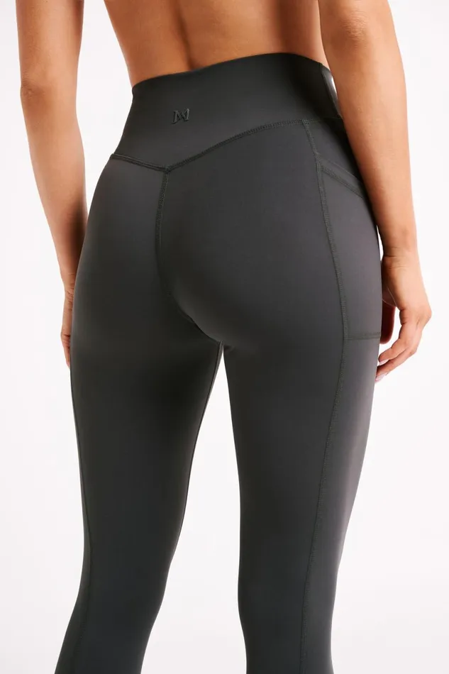 Meshki Activewear Women Briar V Back Leggings With Pockets 8211 Charcoal Charcoal