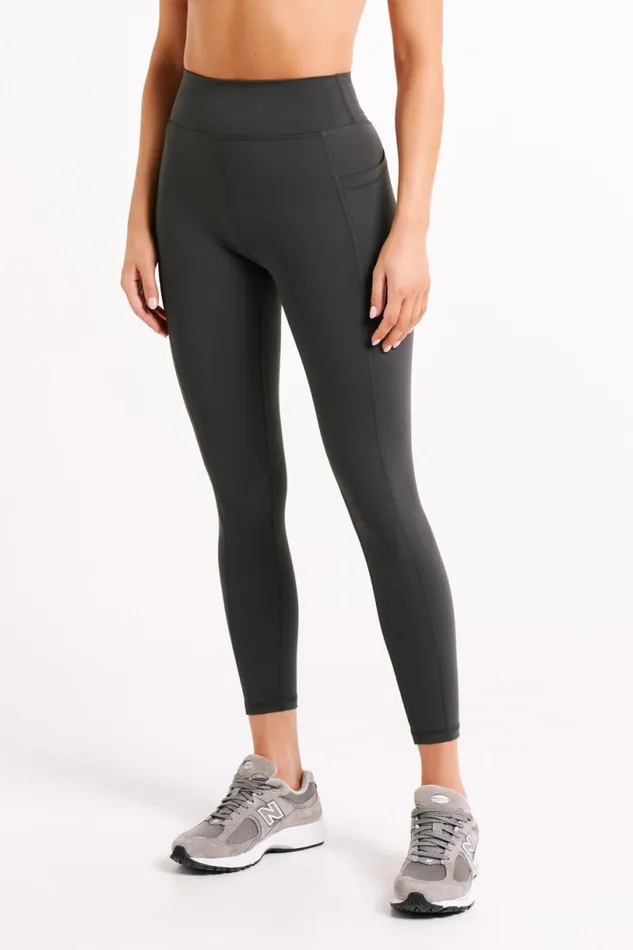 Meshki Activewear Women Briar V Back Leggings With Pockets 8211 Charcoal Charcoal