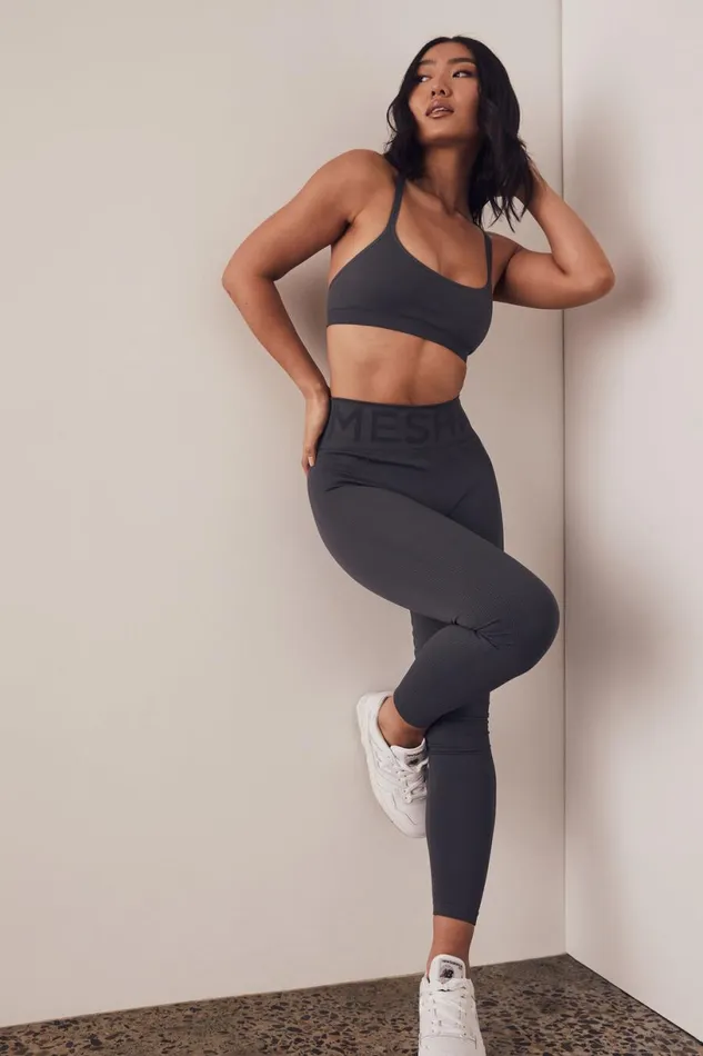 Meshki Activewear Women Leia Seamless Leggings 8211 Charcoal Charcoal
