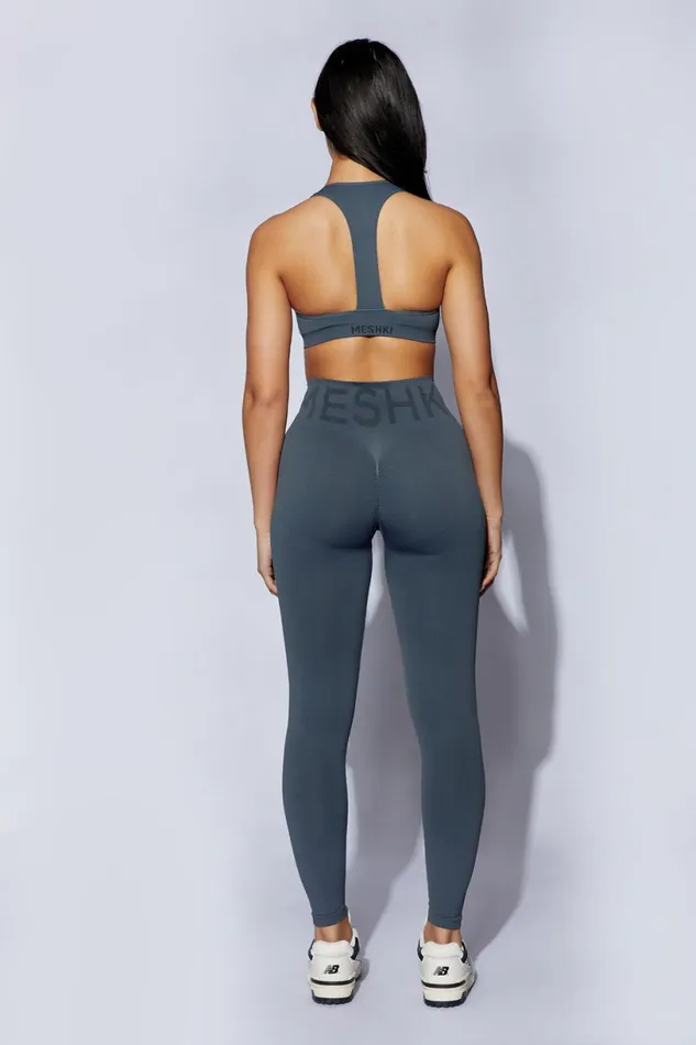 Meshki Activewear Women Leia Seamless Leggings 8211 Charcoal Charcoal