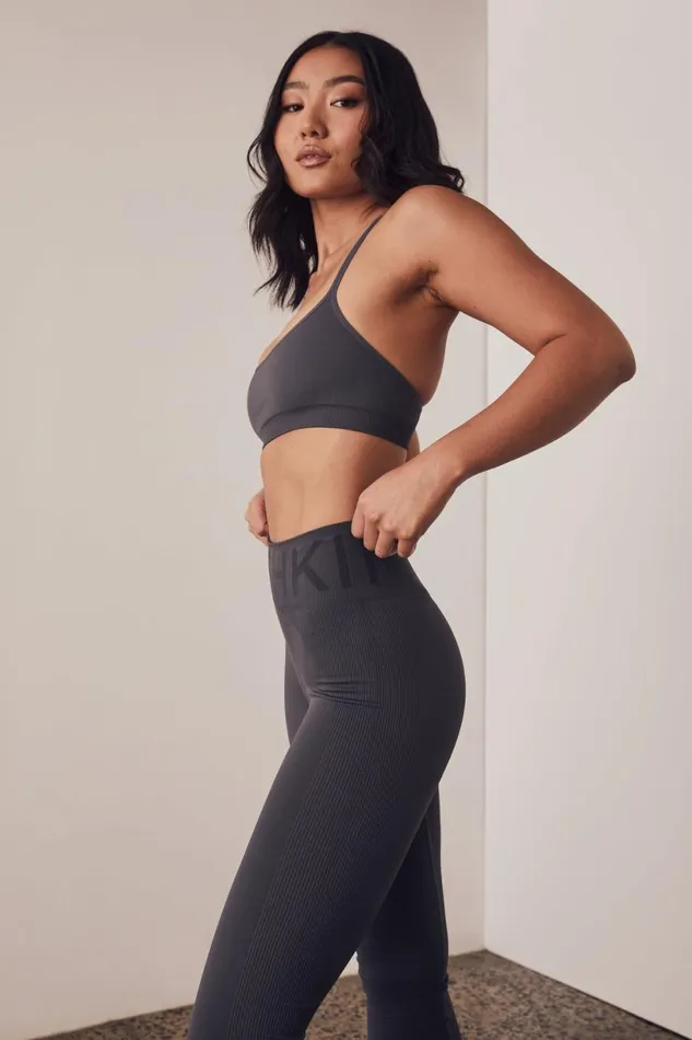 Meshki Activewear Women Leia Seamless Leggings 8211 Charcoal Charcoal