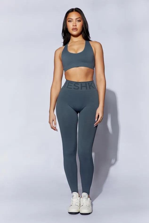Meshki Activewear Women Leia Seamless Leggings 8211 Charcoal Charcoal