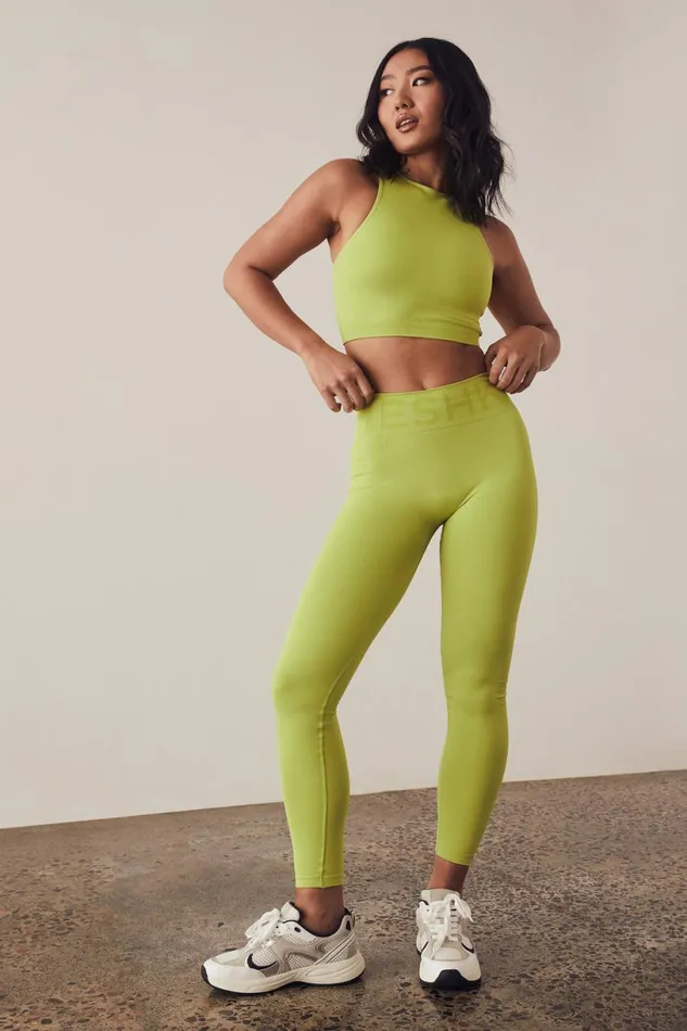 Meshki Activewear Women Leia Seamless Leggings 8211 Lime Green Limegreen