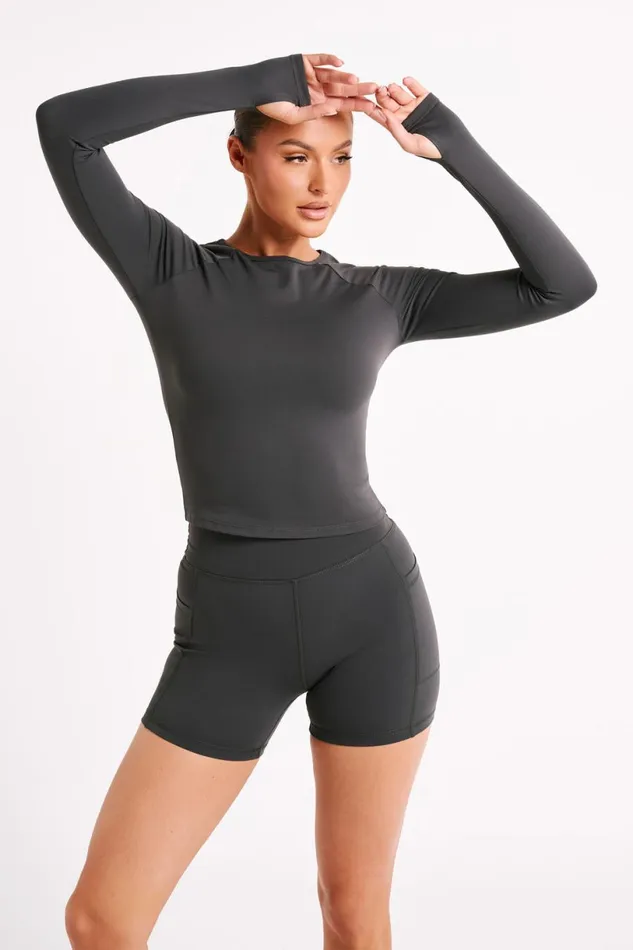 Meshki Activewear Women Martina Bike Shorts With Pocket 8211 Charcoal Charcoal Meshki Activewear Women Martina Bike Shorts With Pocket 8211 Charcoal Charcoal