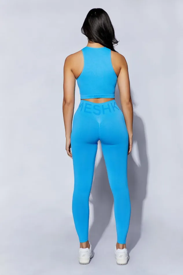 Meshki Activewear Women Pippa Racer Tank Top 8211 Blue Blue Meshki Activewear Women Pippa Racer Tank Top 8211 Blue Blue