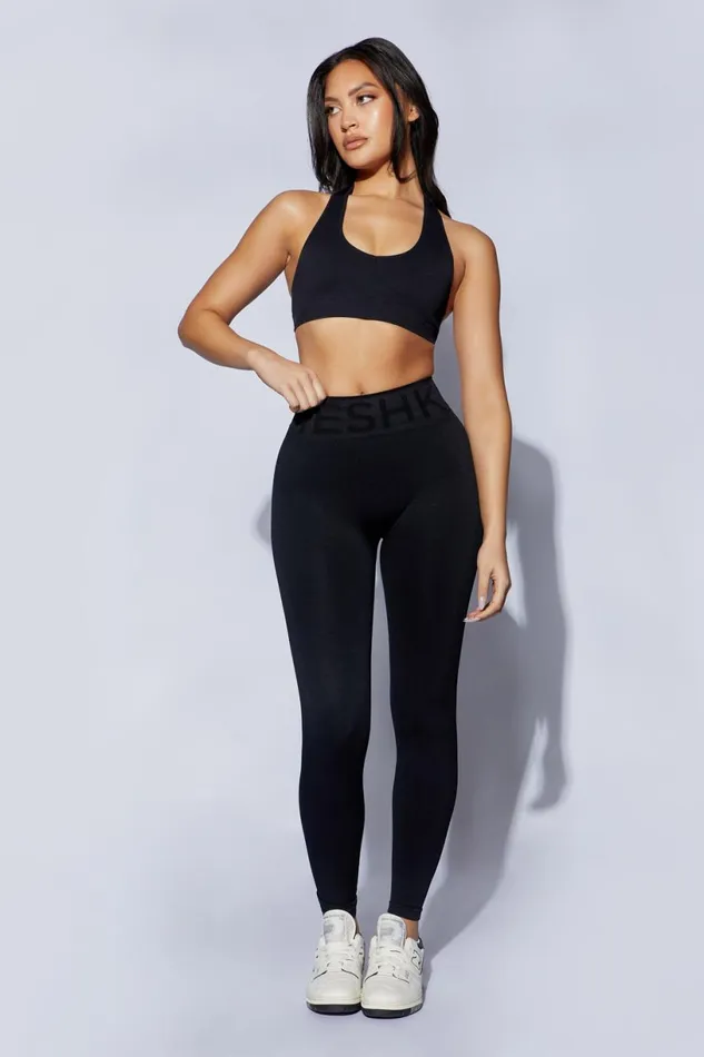 Meshki Activewear Women Quinn Halter Longline Top 8211 Black Black Meshki Activewear Women Quinn Halter Longline Top 8211 Black Black