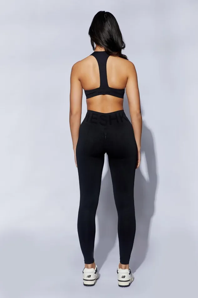Meshki Activewear Women Quinn Halter Longline Top 8211 Black Black Meshki Activewear Women Quinn Halter Longline Top 8211 Black Black