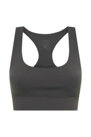 Meshki Activewear Women Thea Racerback Crop Top 8211 Charcoal Charcoal