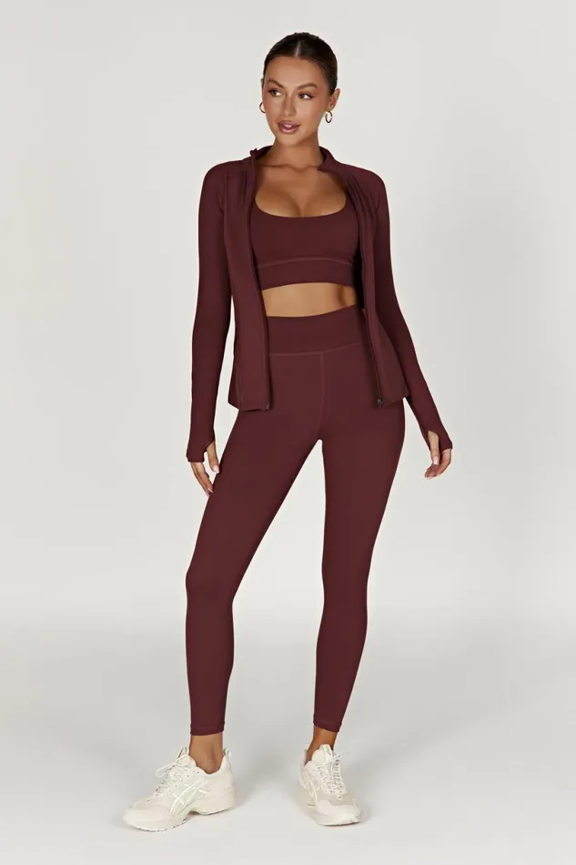 Meshki Activewear Women Venus V Back Leggings 8211 Mahogany Mahogany