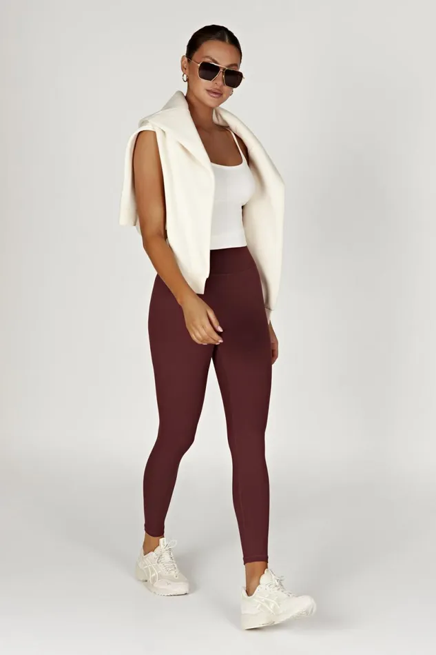Meshki Activewear Women Venus V Back Leggings 8211 Mahogany Mahogany