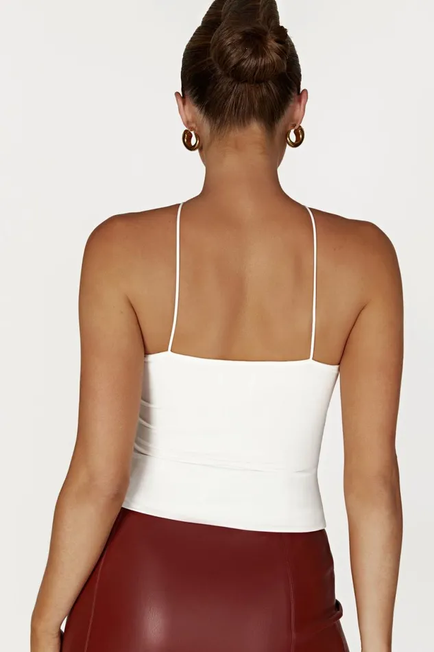 Meshki Bachelorette Women Adeline Rose Halter Top 8211 White White