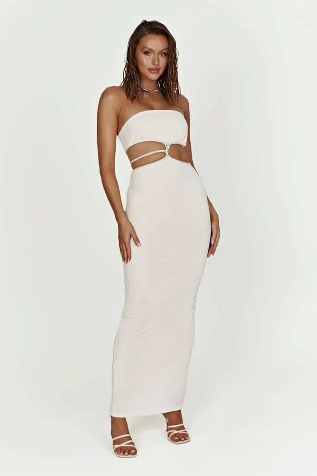 Meshki Bachelorette Women Billie Strapless Maxi Dress 8211 Bone Bone Meshki Bachelorette Women Billie Strapless Maxi Dress 8211 Bone Bone