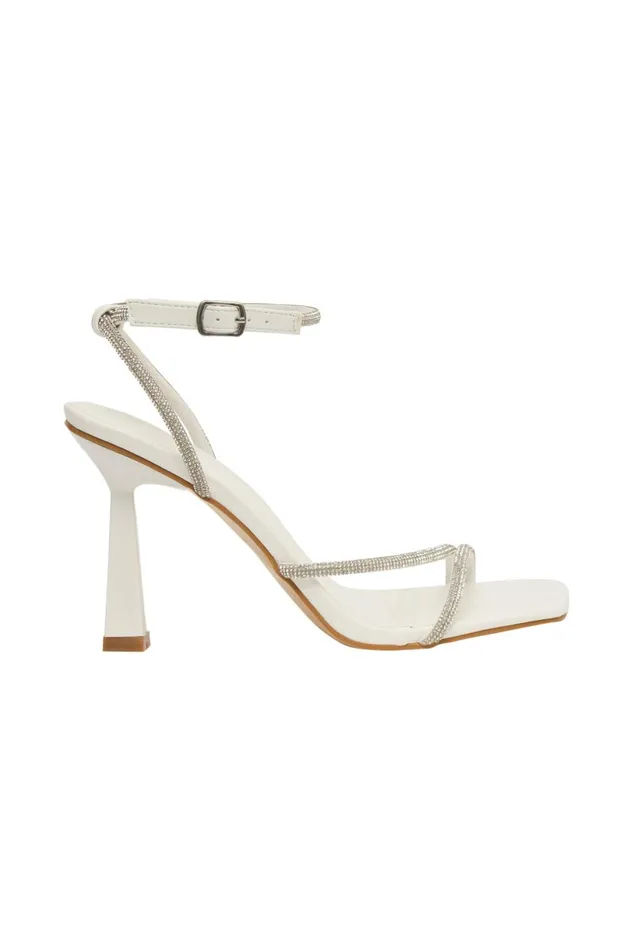 Meshki Bachelorette Women Caitlin Diamante Rope Heels 8211 White White