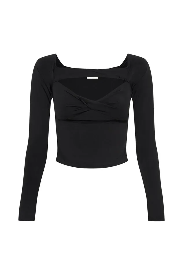 Meshki Bachelorette Women Ceri Off Shoulder Long Sleeve Top 8211 Black Black