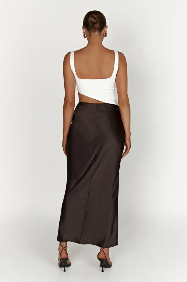 Meshki Bachelorette Women Gianna Two Tone Slashed Maxi Dress 8211 Black Black