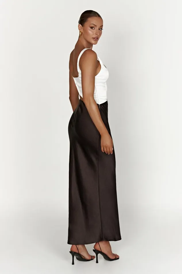 Meshki Bachelorette Women Gianna Two Tone Slashed Maxi Dress 8211 Black Black