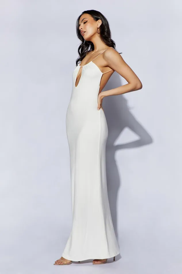 Meshki Bachelorette Women Kirsty Strappy Circle Cutout Maxi Dress White White Meshki Bachelorette Women Kirsty Strappy Circle Cutout Maxi Dress White White