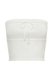 Meshki Bachelorette Women Kyra Waffle Knit Tube Top 8211 White White