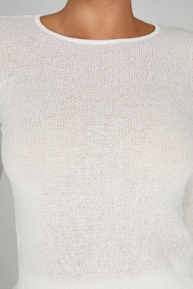 Meshki Bachelorette Women Maribelle Knit Long Sleeve Top 8211 White White