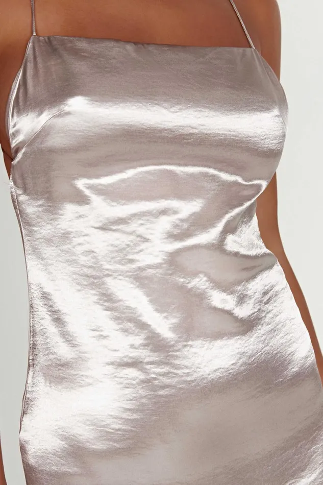 Meshki Bachelorette Women Whitney Wetlook Maxi Dress 8211 Bronze Bronze