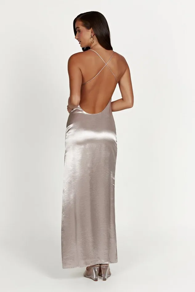 Meshki Bachelorette Women Whitney Wetlook Maxi Dress 8211 Bronze Bronze