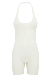 Meshki Basic Bottoms Women Aitana Halter Neck Knit Playsuit 8211 White White
