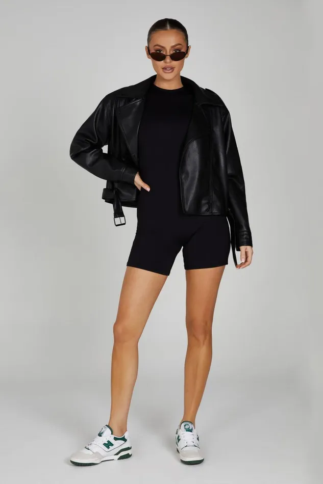 Meshki Basic Bottoms Women Francesca Recycled Nylon Playsuit 8211 Black Black