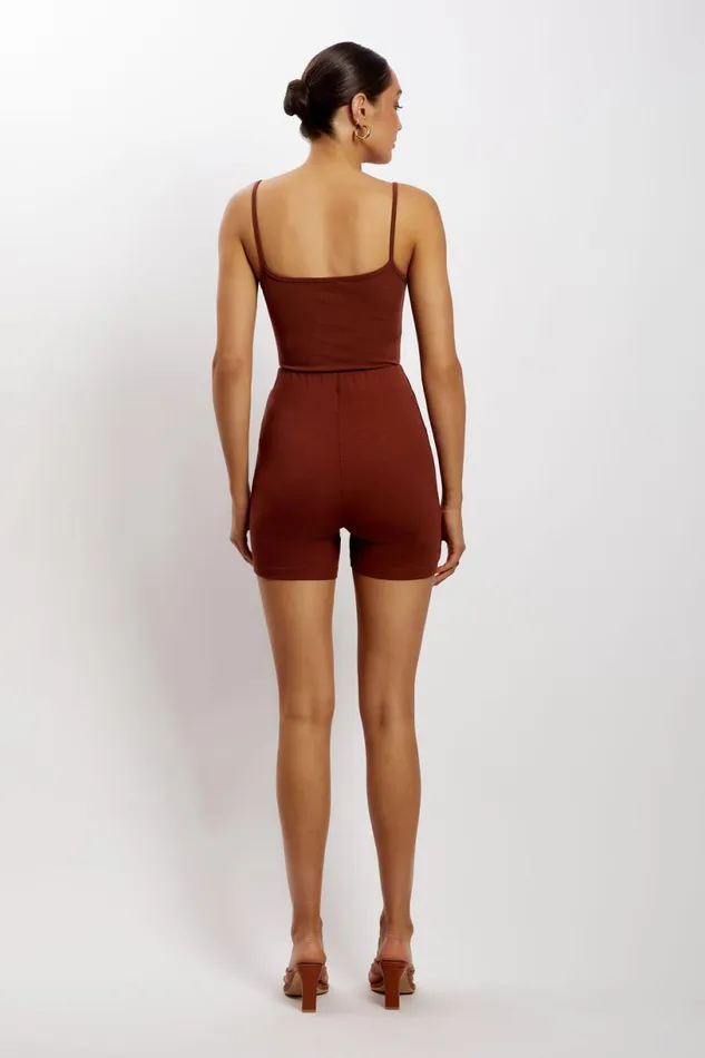 Meshki Basic Bottoms Women Lisa Ribbed Booty Short 8211 Spice Spice Meshki Basic Bottoms Women Lisa Ribbed Booty Short 8211 Spice Spice