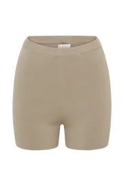 Meshki Basic Bottoms Women Orla Knit Shorts 8211 Taupe Taupe