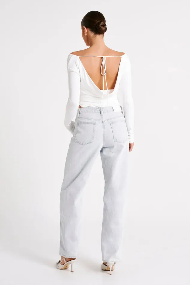 Meshki Basic Tops Women Emma Recycled Nylon Long Sleeve Top 8211 White White Meshki Basic Tops Women Emma Recycled Nylon Long Sleeve Top 8211 White White