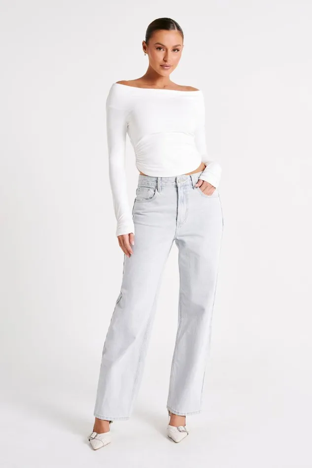 Meshki Basic Tops Women Emma Recycled Nylon Long Sleeve Top 8211 White White Meshki Basic Tops Women Emma Recycled Nylon Long Sleeve Top 8211 White White