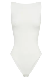 Meshki Basic Tops Women Fiona Recycled Nylon Low Back Bodysuit 8211 White White Meshki Basic Tops Women Fiona Recycled Nylon Low Back Bodysuit 8211 White White