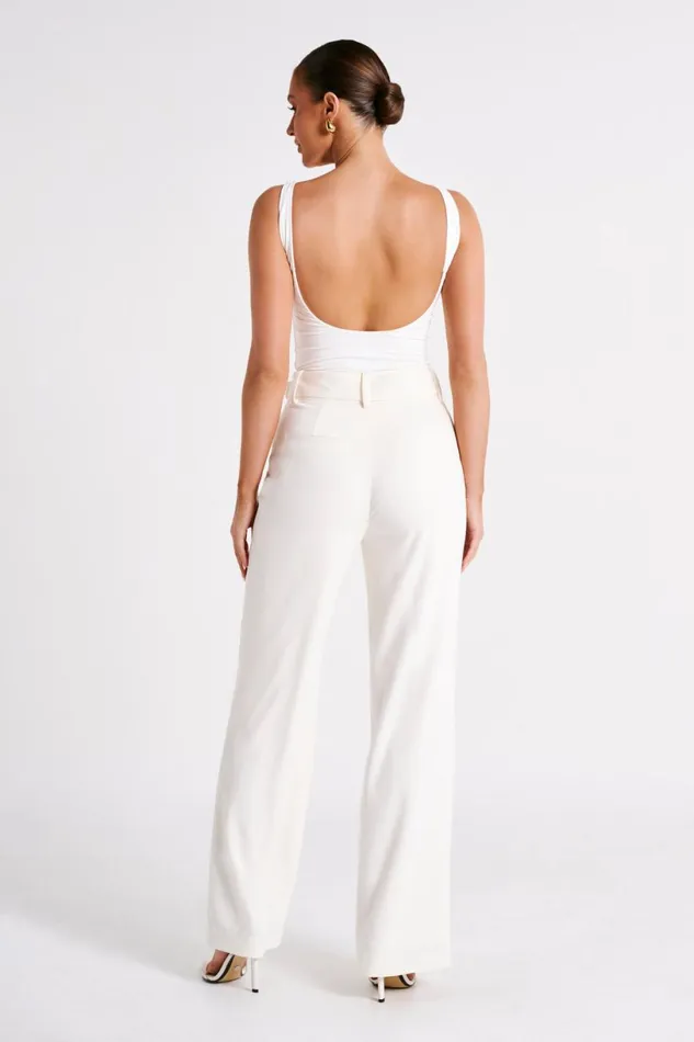 Meshki Basic Tops Women Fiona Recycled Nylon Low Back Bodysuit 8211 White White Meshki Basic Tops Women Fiona Recycled Nylon Low Back Bodysuit 8211 White White