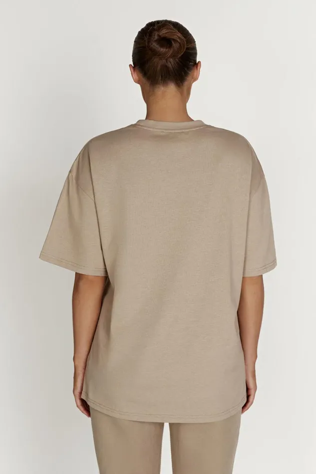 Meshki Basic Tops Women Jaimie Oversized Unisex Tee 8211 Cement Cement