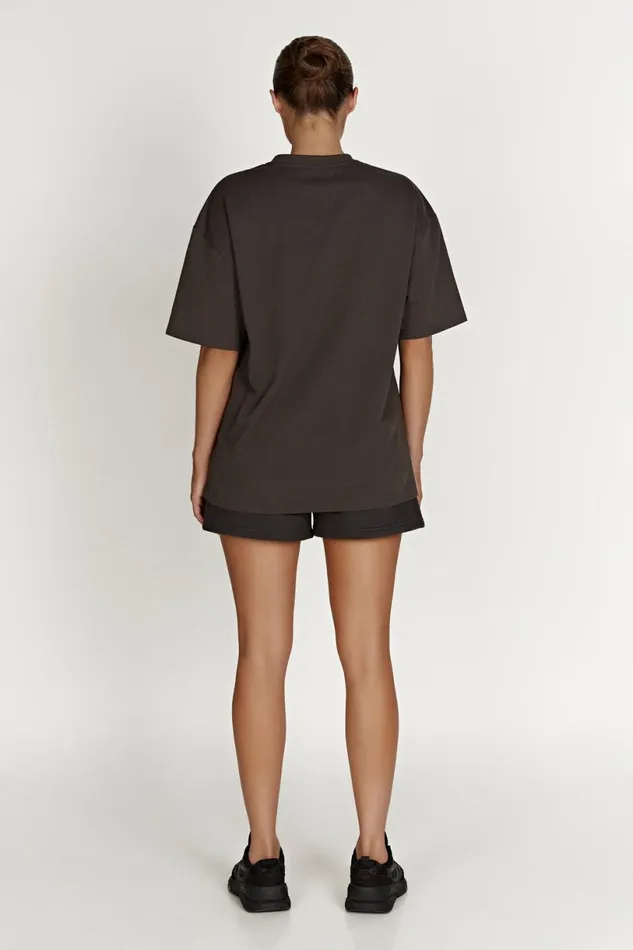 Meshki Basic Tops Women Jaimie Oversized Unisex Tee 8211 Dusk Black Duskblack