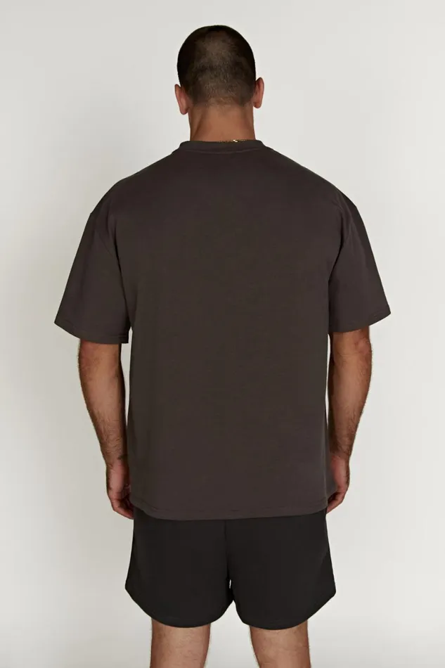 Meshki Basic Tops Women Jaimie Oversized Unisex Tee 8211 Dusk Black Duskblack