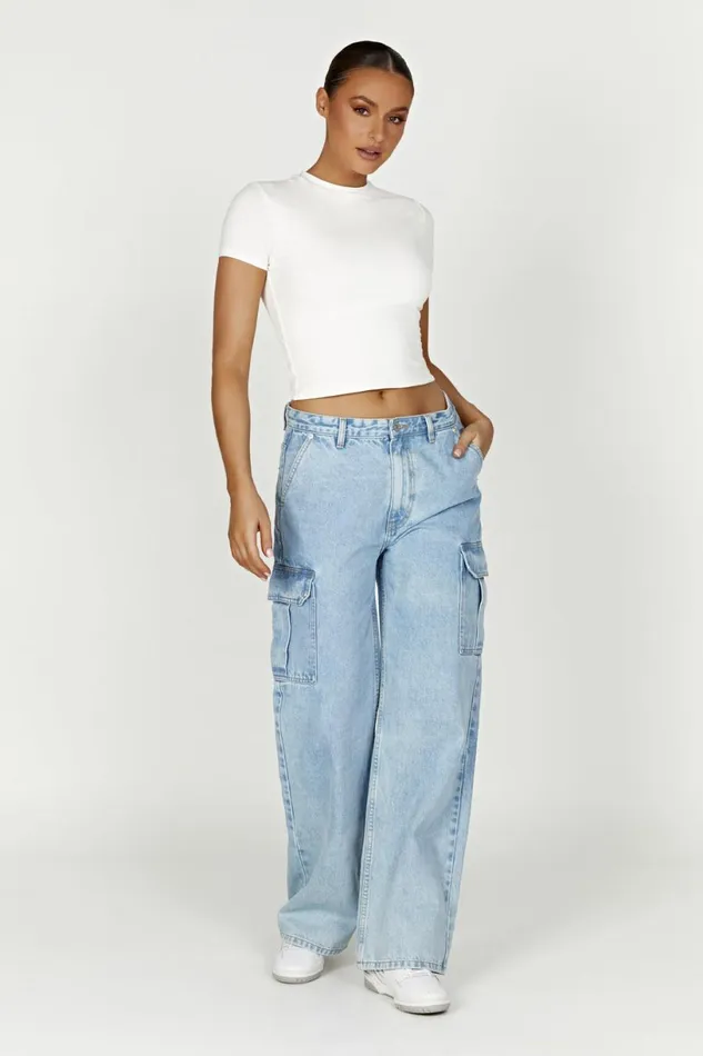 Meshki Basic Tops Women Jeanie Longline TShirt 8211 White White