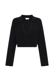 Meshki Basic Tops Women Lennox Collared Knit Jumper 8211 Black Black
