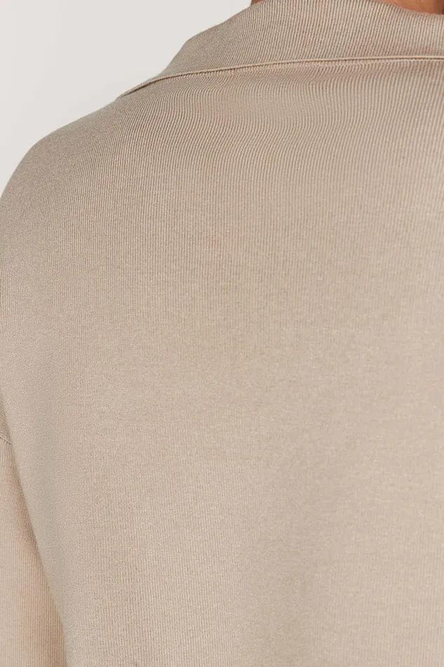 Meshki Basic Tops Women Lennox Collared Knit Jumper 8211 Taupe Taupe