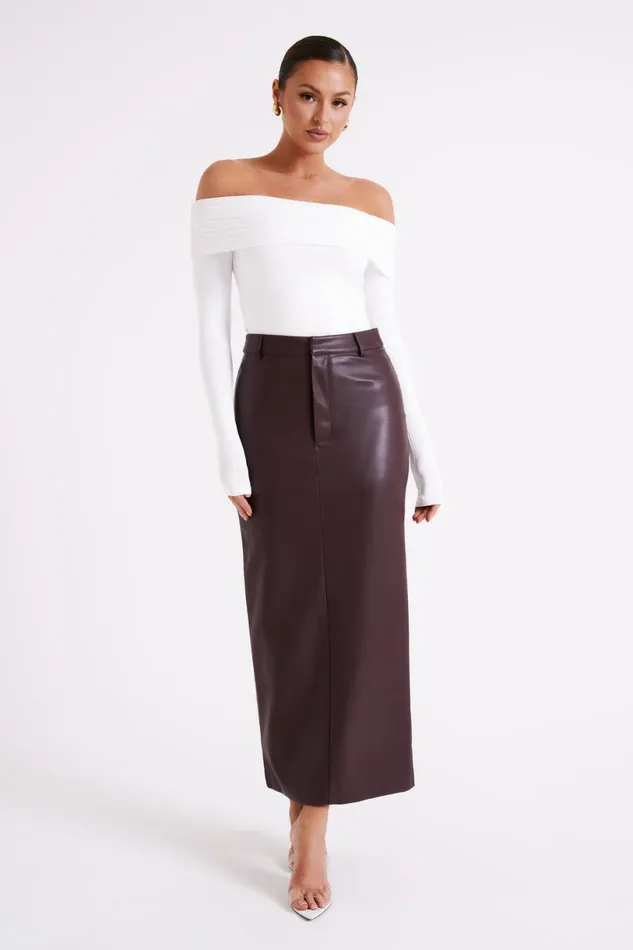 Meshki Basic Tops Women Lucinda Recycled Nylon Off Shoulder Top 8211 White White
