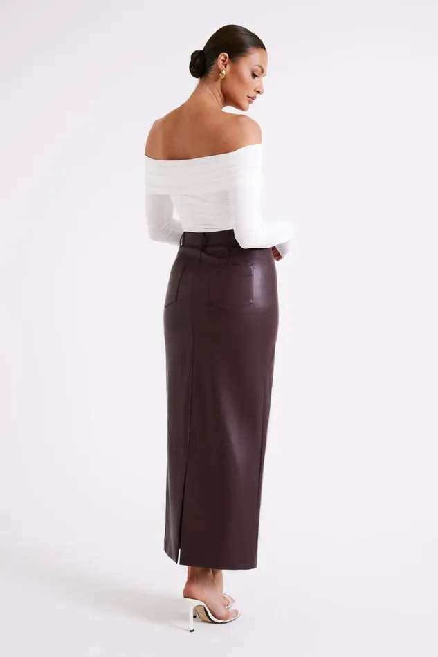 Meshki Basic Tops Women Lucinda Recycled Nylon Off Shoulder Top 8211 White White