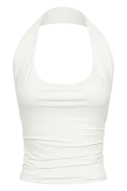 Meshki Basic Tops Women Marie Recycled Nylon Halter Top 8211 White White
