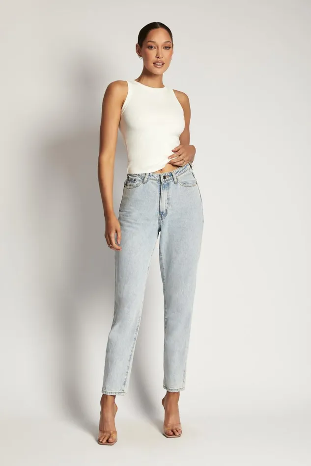 Meshki Basic Tops Women Zanna Ribbed Tank Top 8211 White White