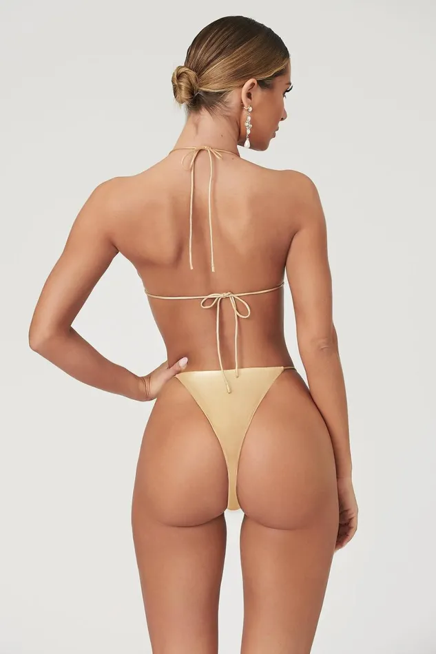 Meshki Bikini Bottoms Women Amalia Tie Up Bikini Bottoms 8211 Gold Gold Meshki Bikini Bottoms Women Amalia Tie Up Bikini Bottoms 8211 Gold Gold