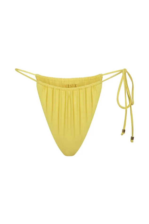 Meshki Bikini Bottoms Women Andie Ruched String Side Bikini Brief 8211 Canary Yellow Canaryyellow Meshki Bikini Bottoms Women Andie Ruched String Side Bikini Brief 8211 Canary Yellow Canaryyellow